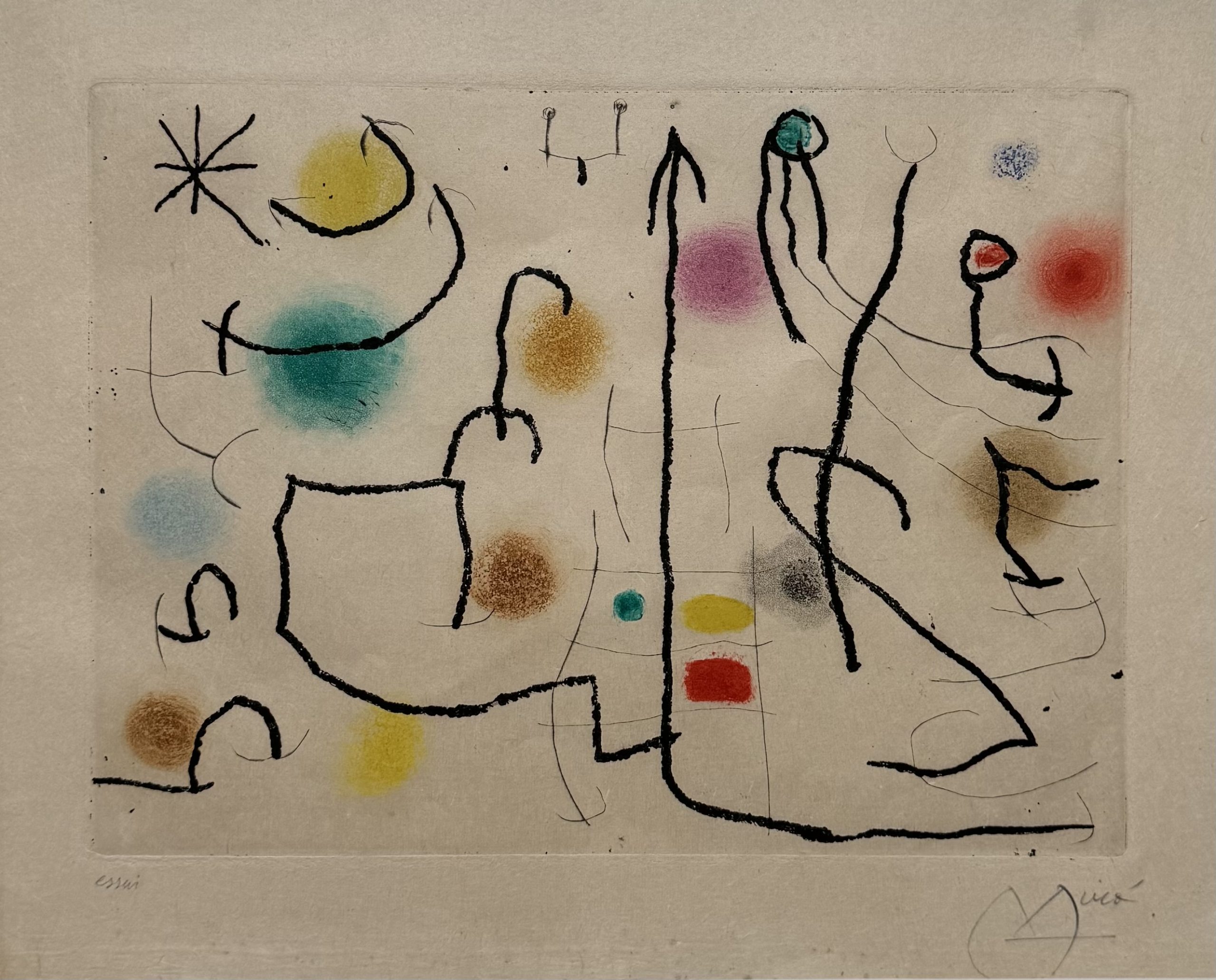 Etching by Joan Miro
